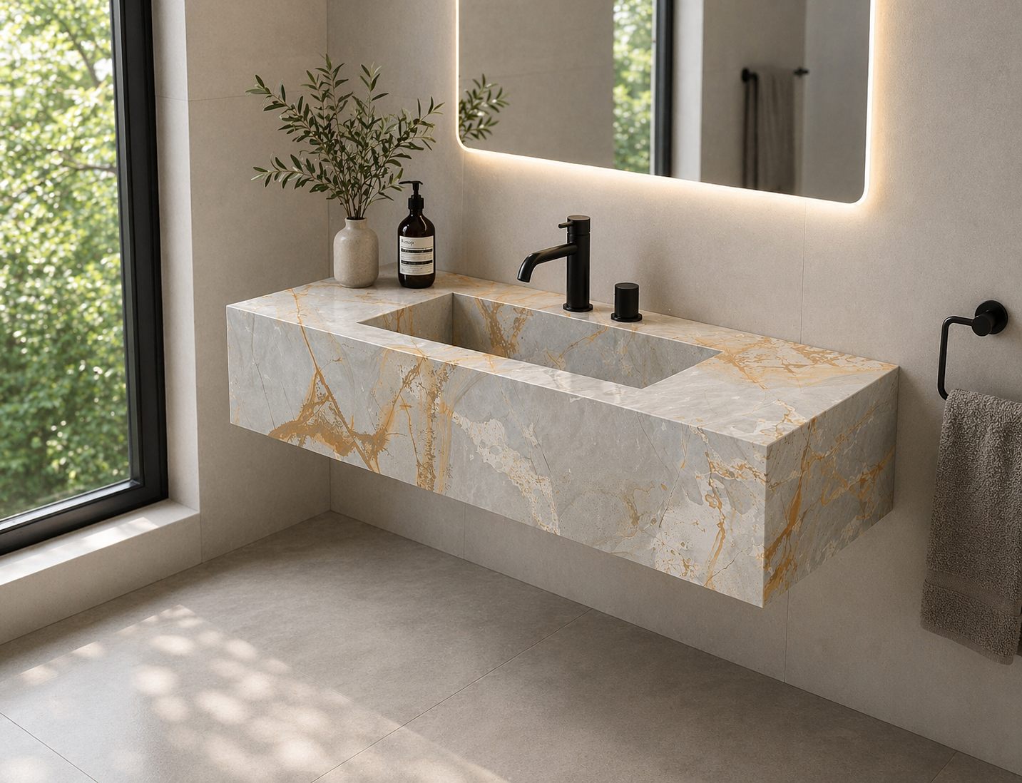 خرید روشویی سرامیکی دیواری ۱۰۰ سانتی CERAMADE