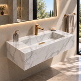 روشویی سرامیکی دیواری سفید CERAMADE مدل Aura Bianco سایز ۷۰ سانتیمتر