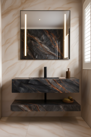 MonteBlack1 روشویی سرامیکی سرامید ، شلف دار